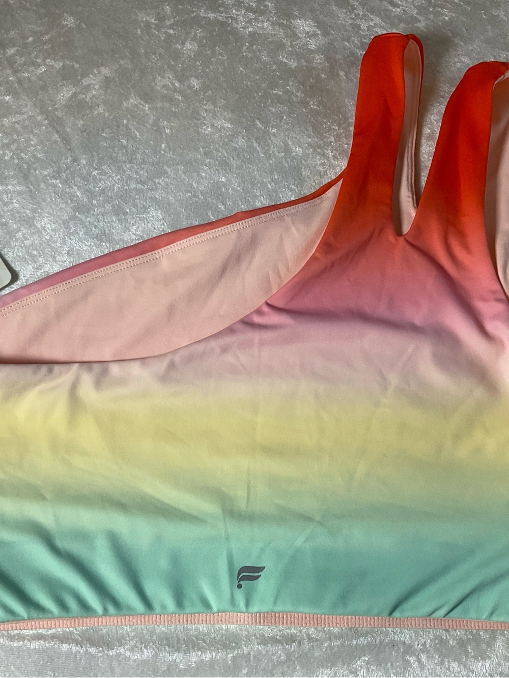 Fabletics Ombre Sports Bra - Coral, Pink, Yellow, Aqua